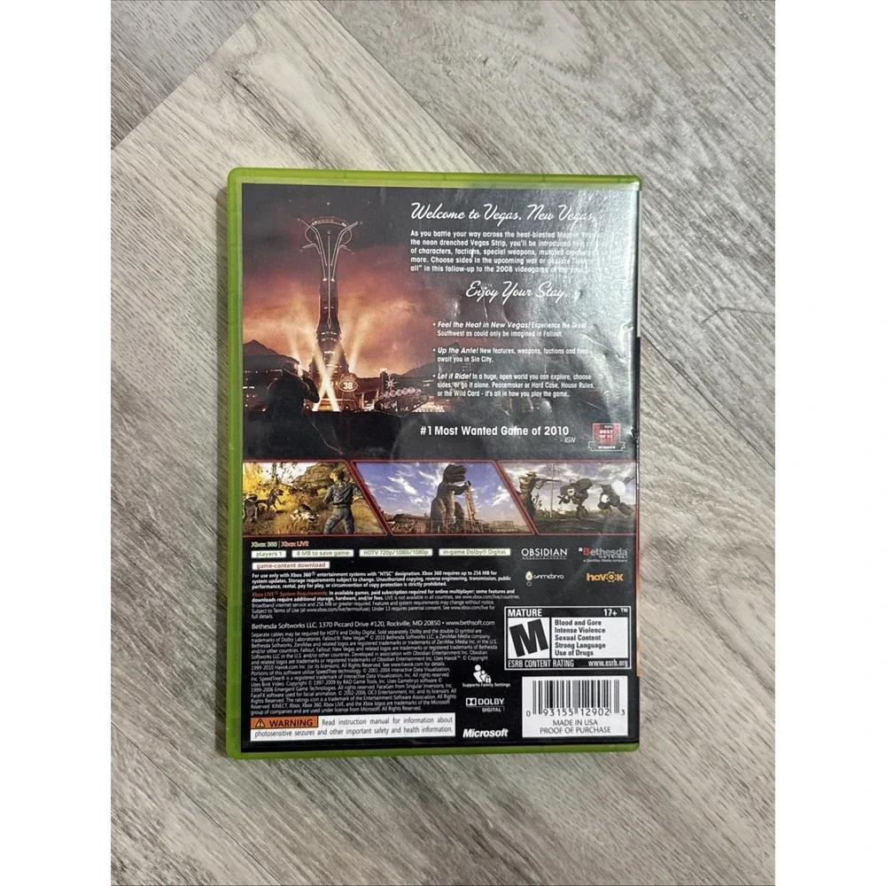 Fallout New Vegas Xbox 360 Complete W/ Manual CIB Tested